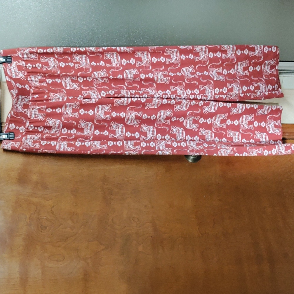 🐘Joe Benbasset Women's Patterned Wide Leg Pants in Red and White